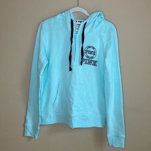 Pink 1/2 Zip Turquoise Hoodie